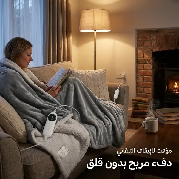 بطانية حرارية كهربائية فاخرة مقاس 200 &times; 150 سم — الصورة 2