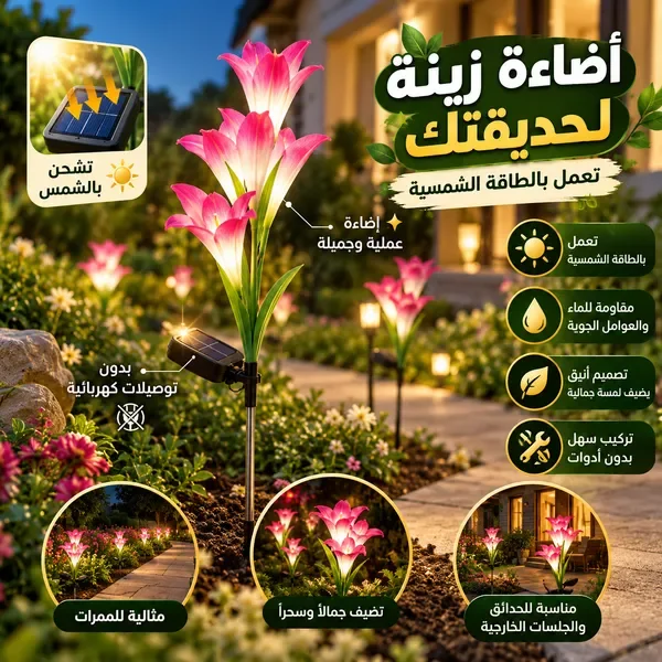زهور زينة بالطاقة الشمسية تضيء — الصورة 9