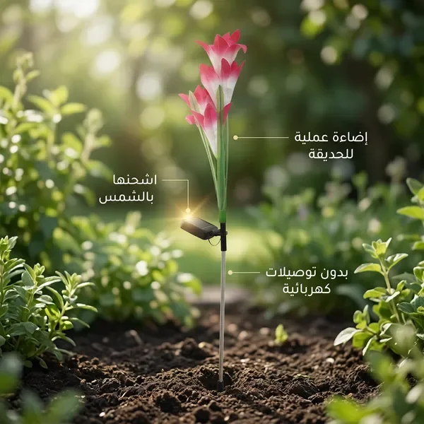 زهور زينة بالطاقة الشمسية تضيء — الصورة 2
