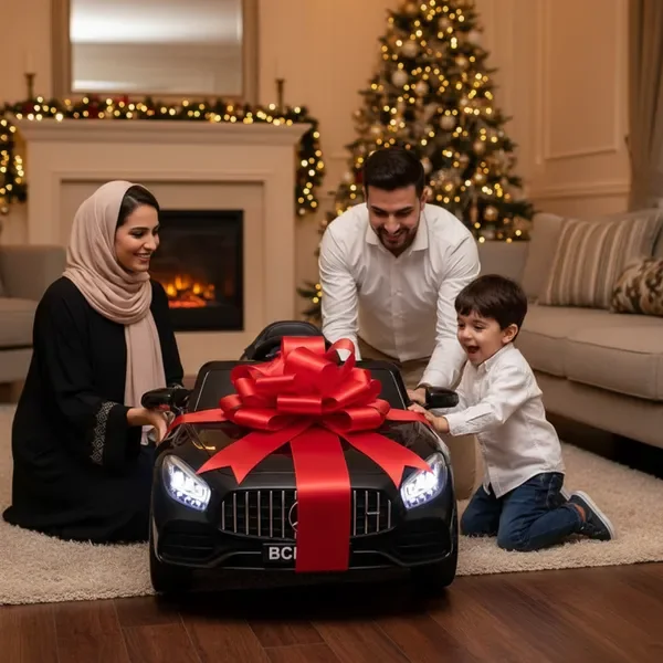 سيارة أطفال كهربائية مرسيدس سوداء 12V | أبعاد 41&times;80.5&times;40 سم | وزن 26 كجم | مناسبة لعمر 12 شهر حتى 8 سنوات | تأتي في بوكس | ضمان سنة — الصورة 6