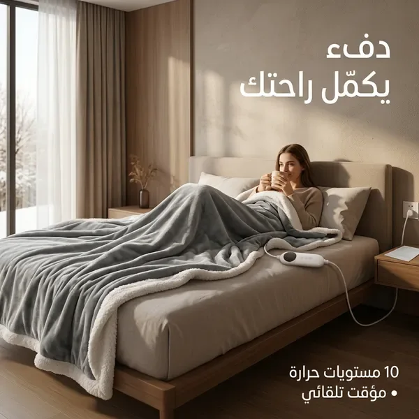 بطانية حرارية كهربائية فاخرة مقاس 200 &times; 150 سم