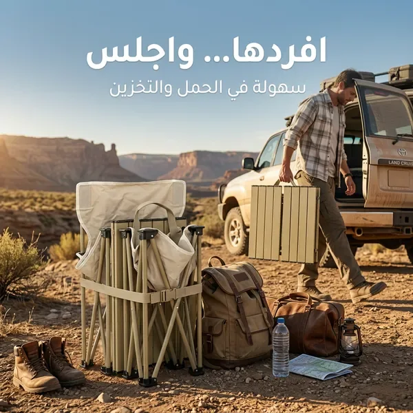 مجموعة البر والطلعات (طاولة مع 2 كراسي) — الصورة 2
