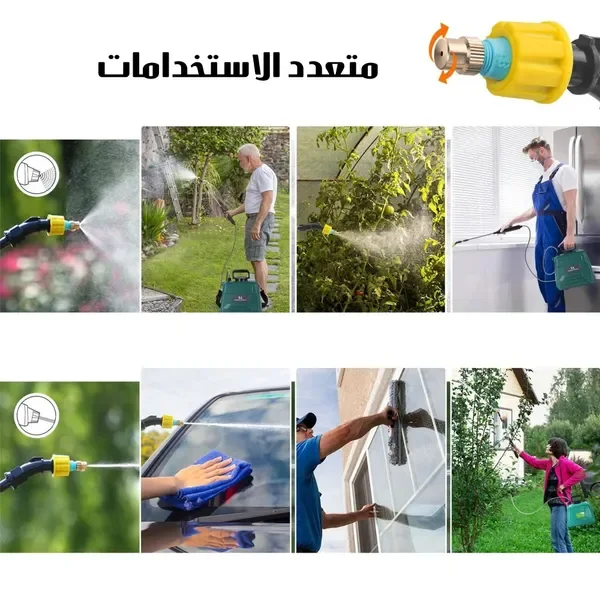 مضخة رش كهربائية 3 لتر متعددة الاستخدامات &ndash; بخاخ ضغط للمبيدات الحشرية وري النباتات والتنظيف المنزلي &ndash; خرطوم طويل وسهلة الاستخدام — الصورة 3