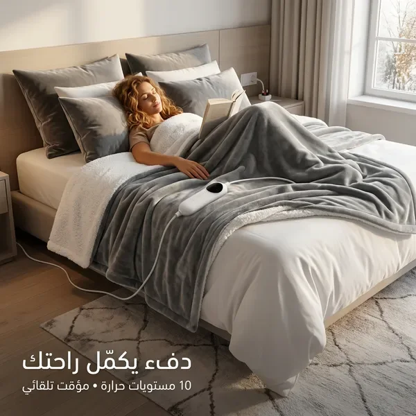 بطانية حرارية كهربائية فاخرة مقاس 200 &times; 150 سم — الصورة 3