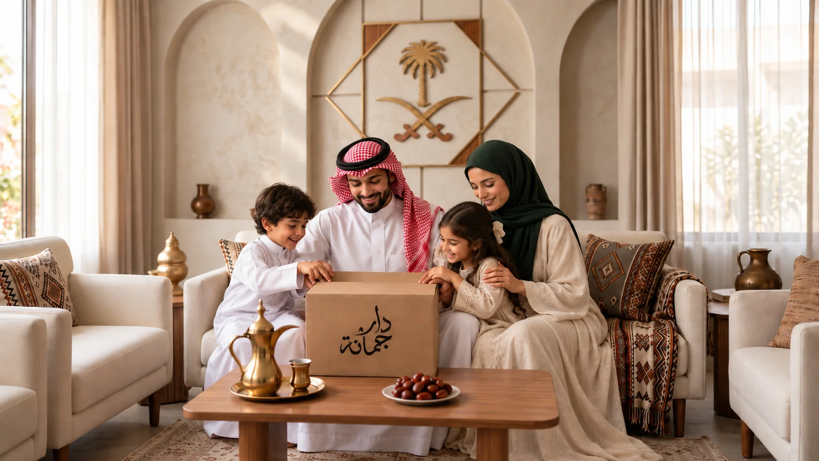 أسرة سعودية في منزل أنيق مع صندوق دار جُمانة