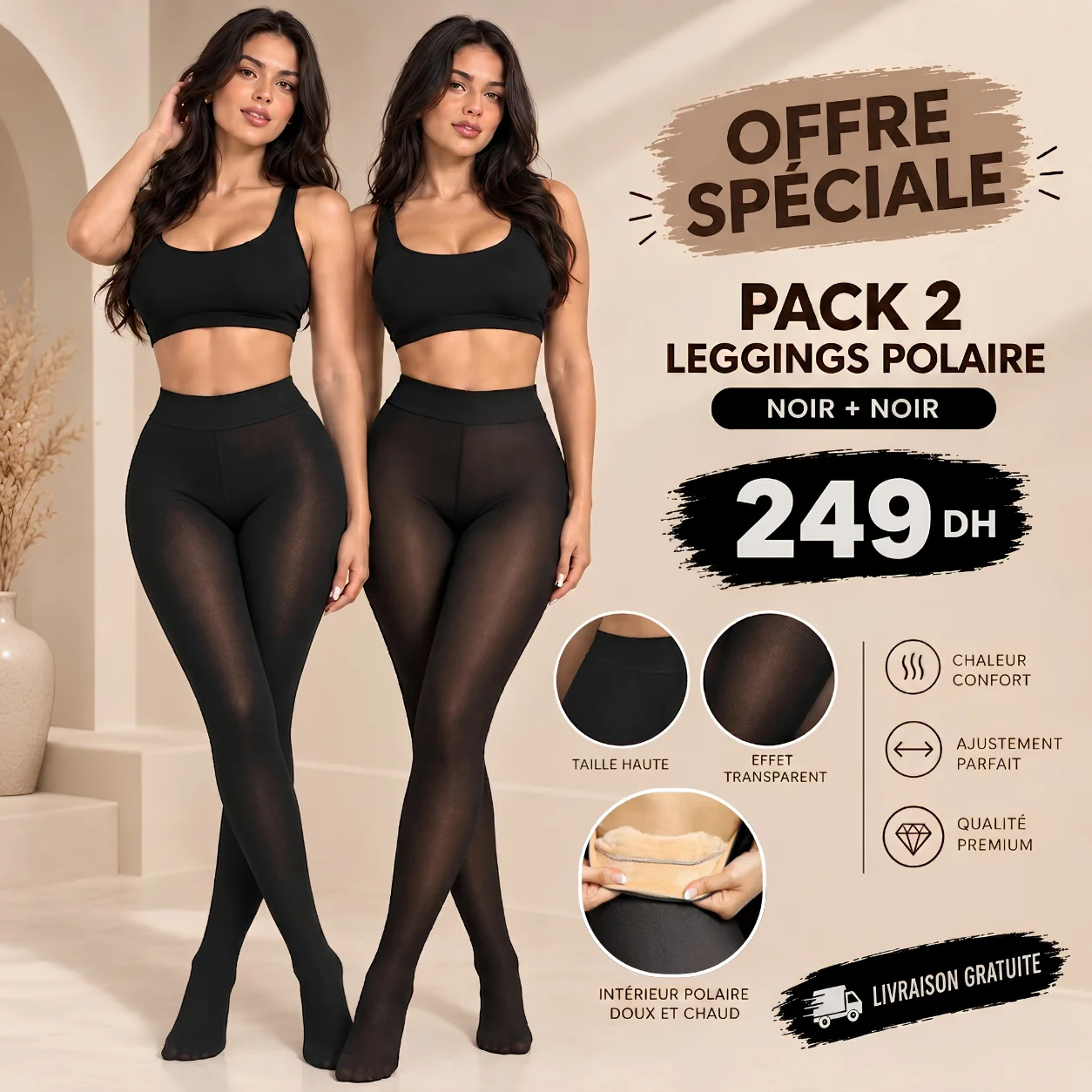 Collants Polaire Effet Transparent