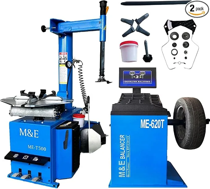 KATOOL ME-T500 & ME-B620 Professional Tire Changer and Wheel Balancer Combo – 2.0HP, 24” Turntable
