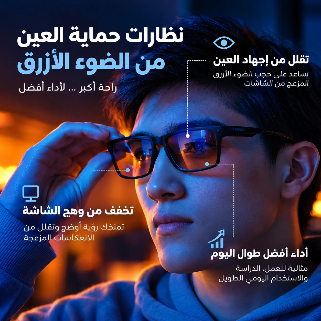 نظارات بإطار أسود