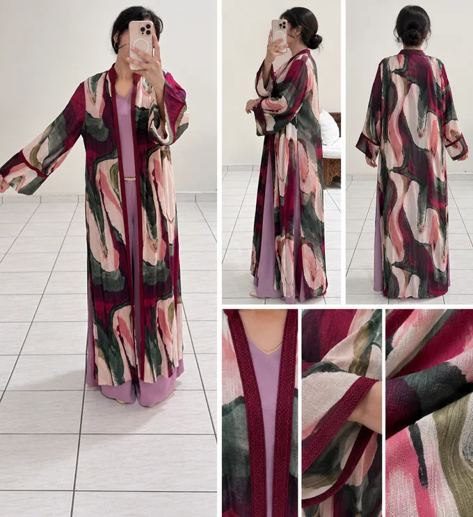Kimono marocain en lin multicolore &ndash; Sfifa beldia