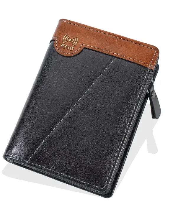 Portefeuille Multipoches en Cuir Véritable Antivole 834639843782342 gabon