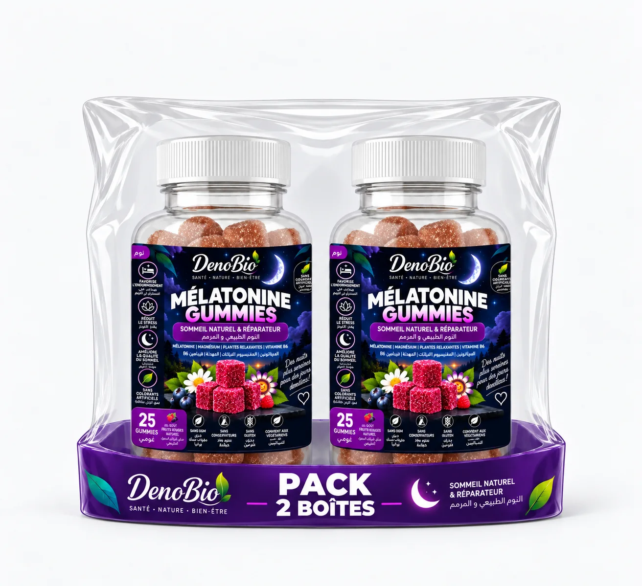 DenoBio Mélatonine Gummies –  | Sommeil Naturel & Réparateur | 25 Gummies