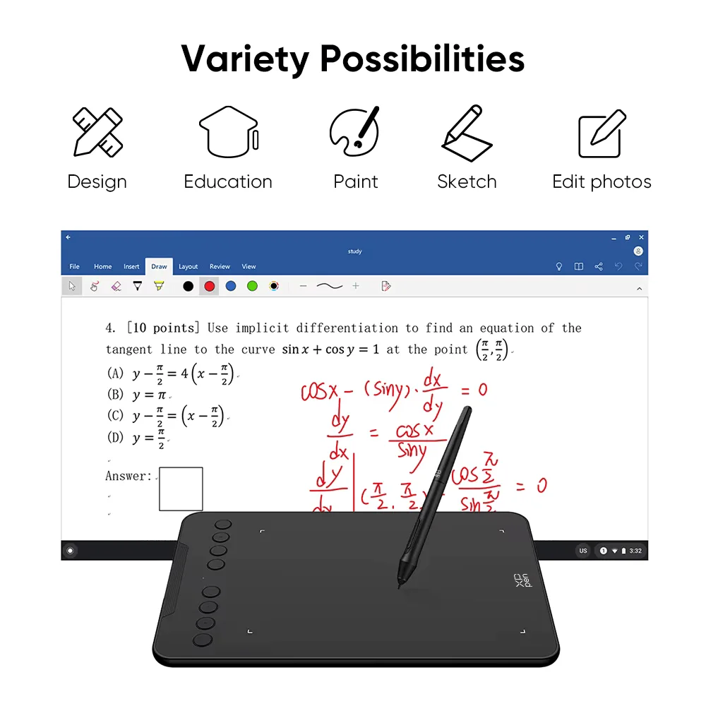 XP-PEN Deco 01 V3 | لوح الكتابة والرسم الرقمي للأساتذة والتعليم عن بُعد