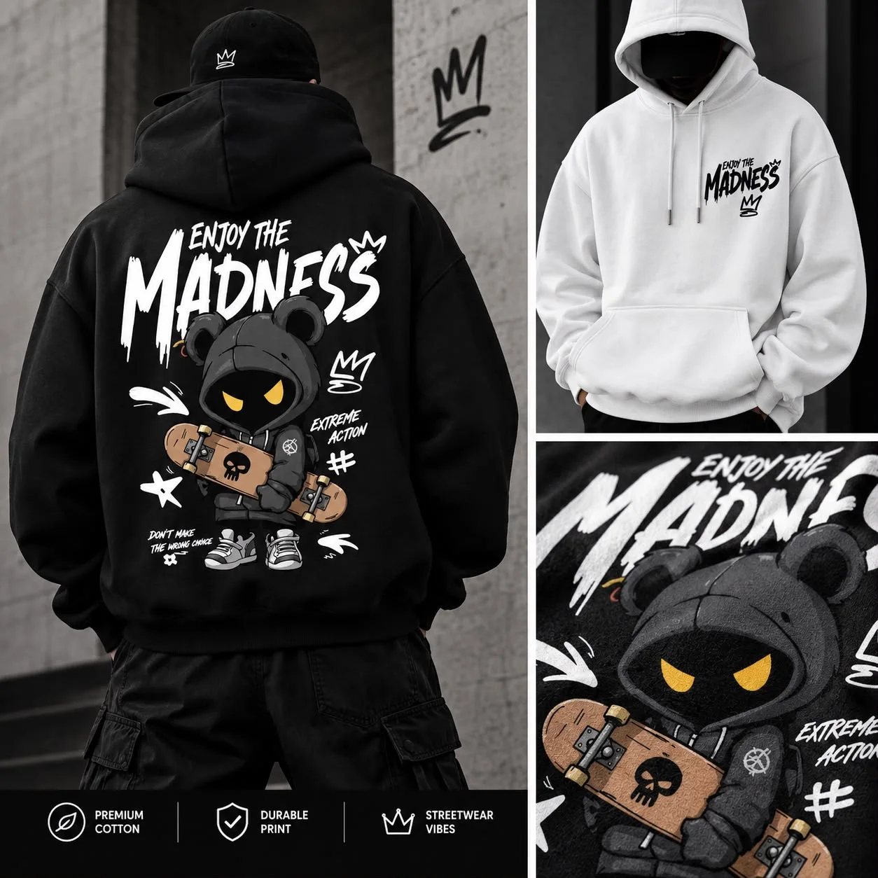 🧥 ENJOY THE MADNESS — Premium Streetwear Hoodie