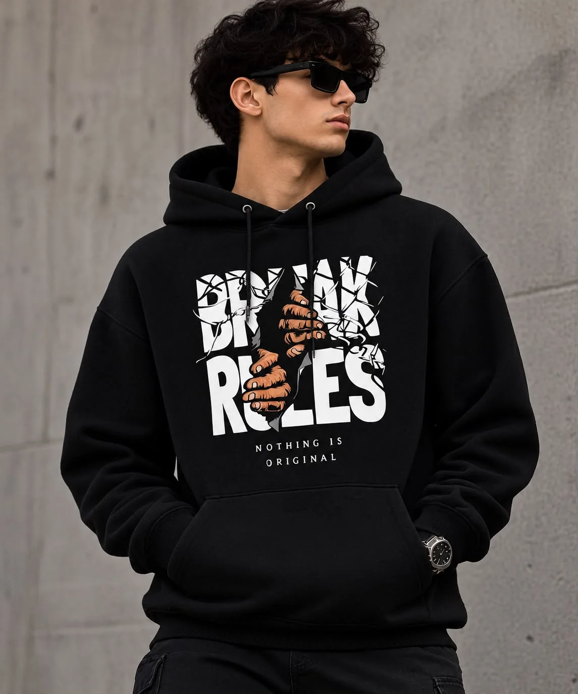🖤 BROKEN RULES OVERSIZED HOODIE
