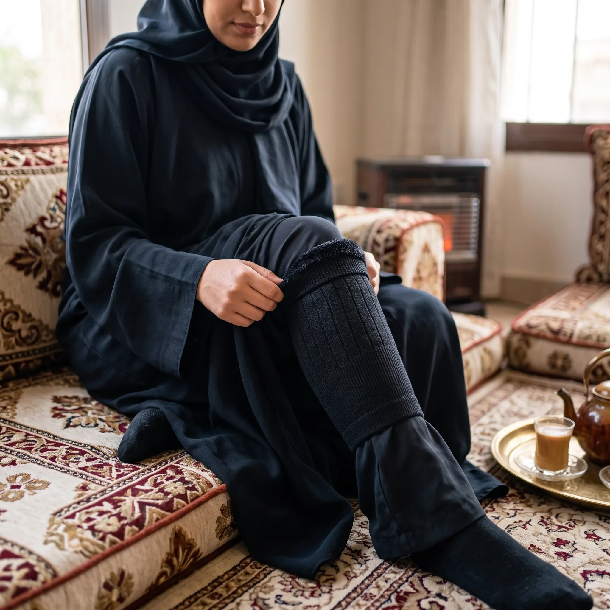 ركبة صوف كشمير لكبار السن في المجلس