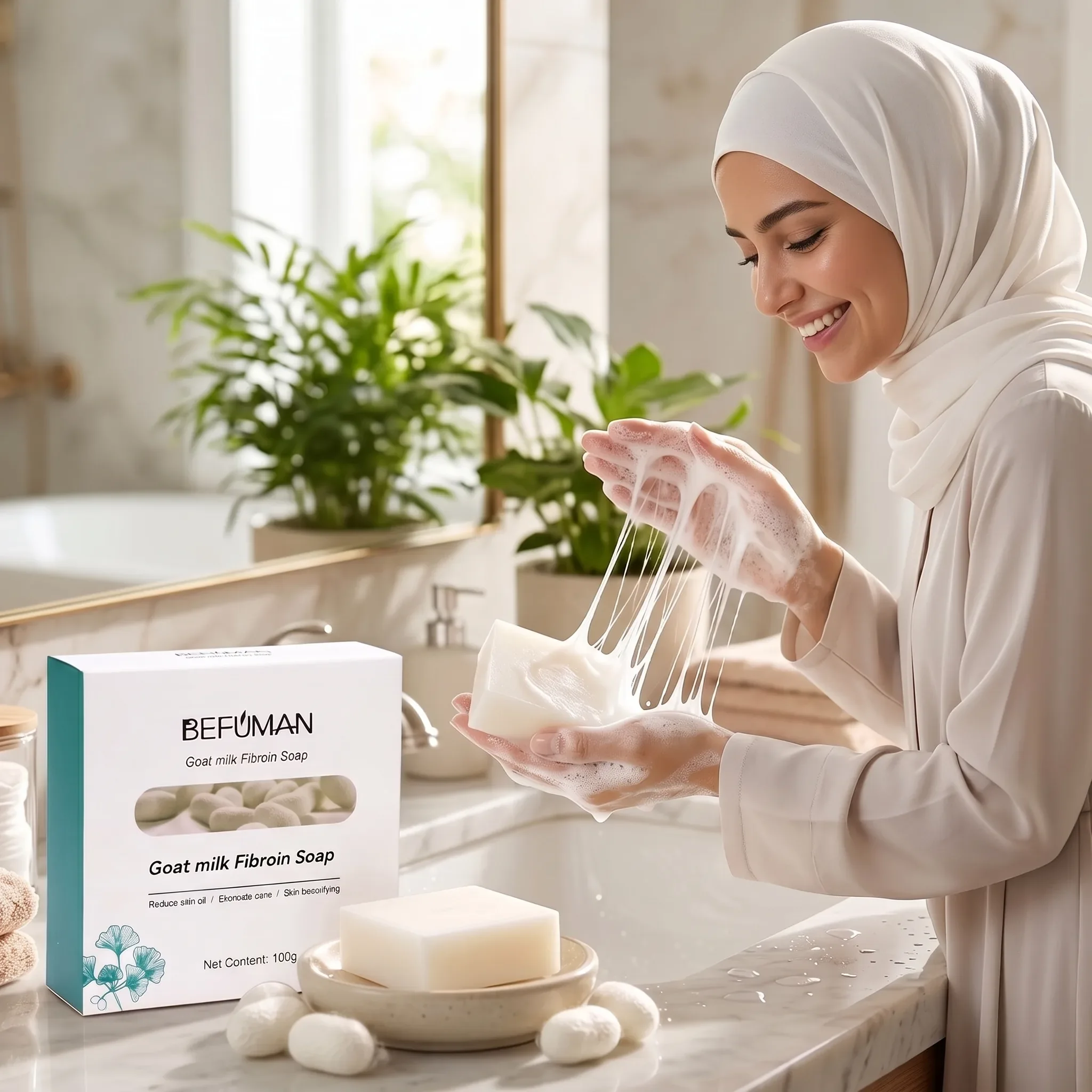 صابون حليب الماعز للعناية بالبشرة في الجو الرطب