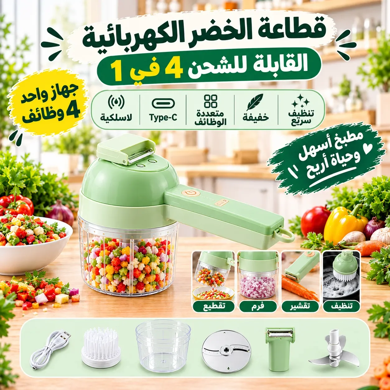 جهاز ذكي متعدد الوظائف الحل العملي للطبخ والتنظيف