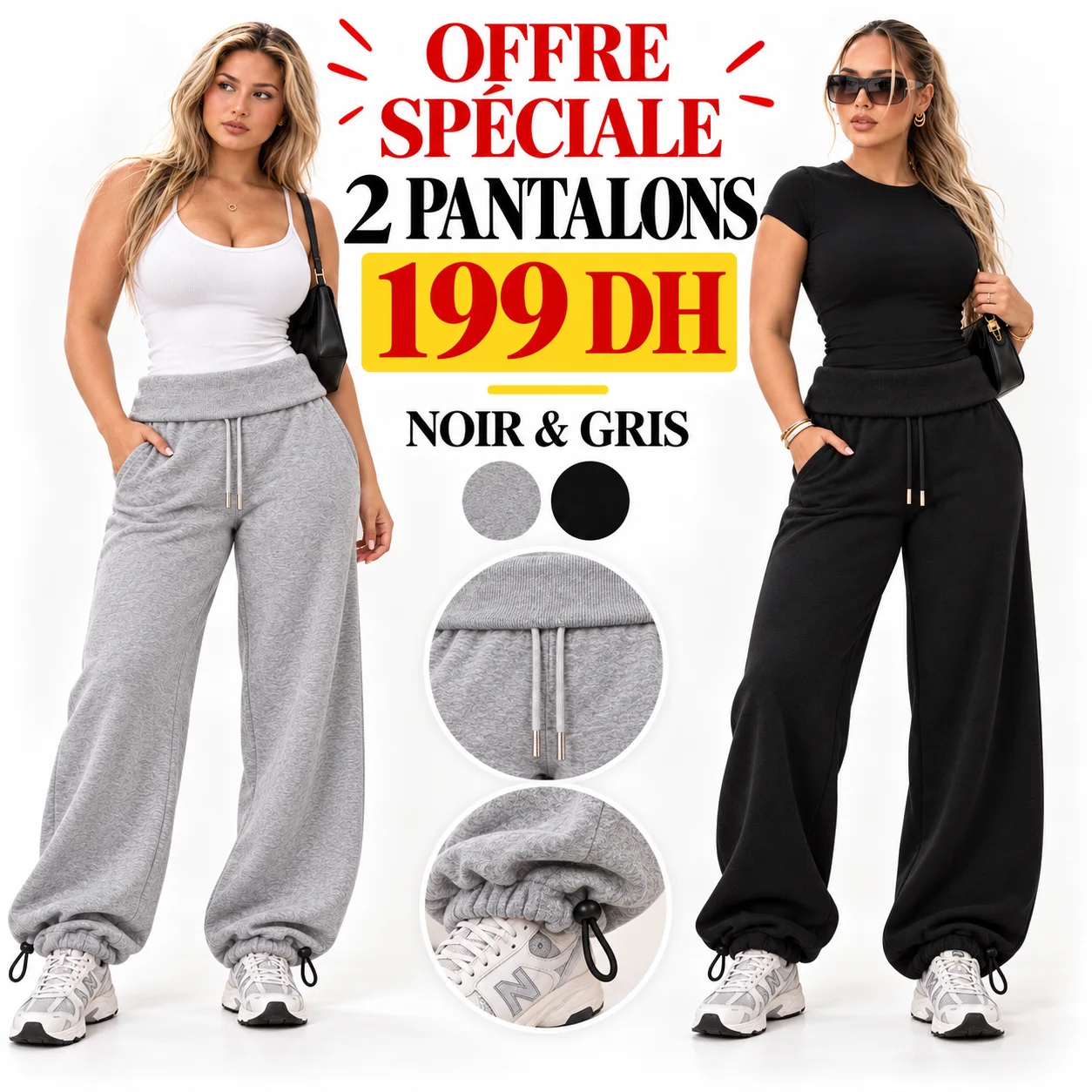 2 PANTALONS OVERSIZE