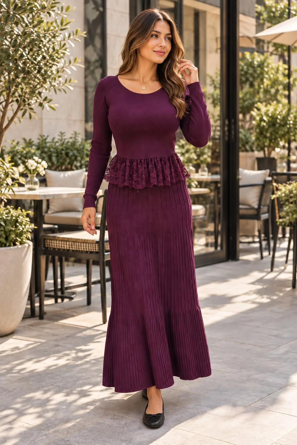 Ensemble raffiné en maille