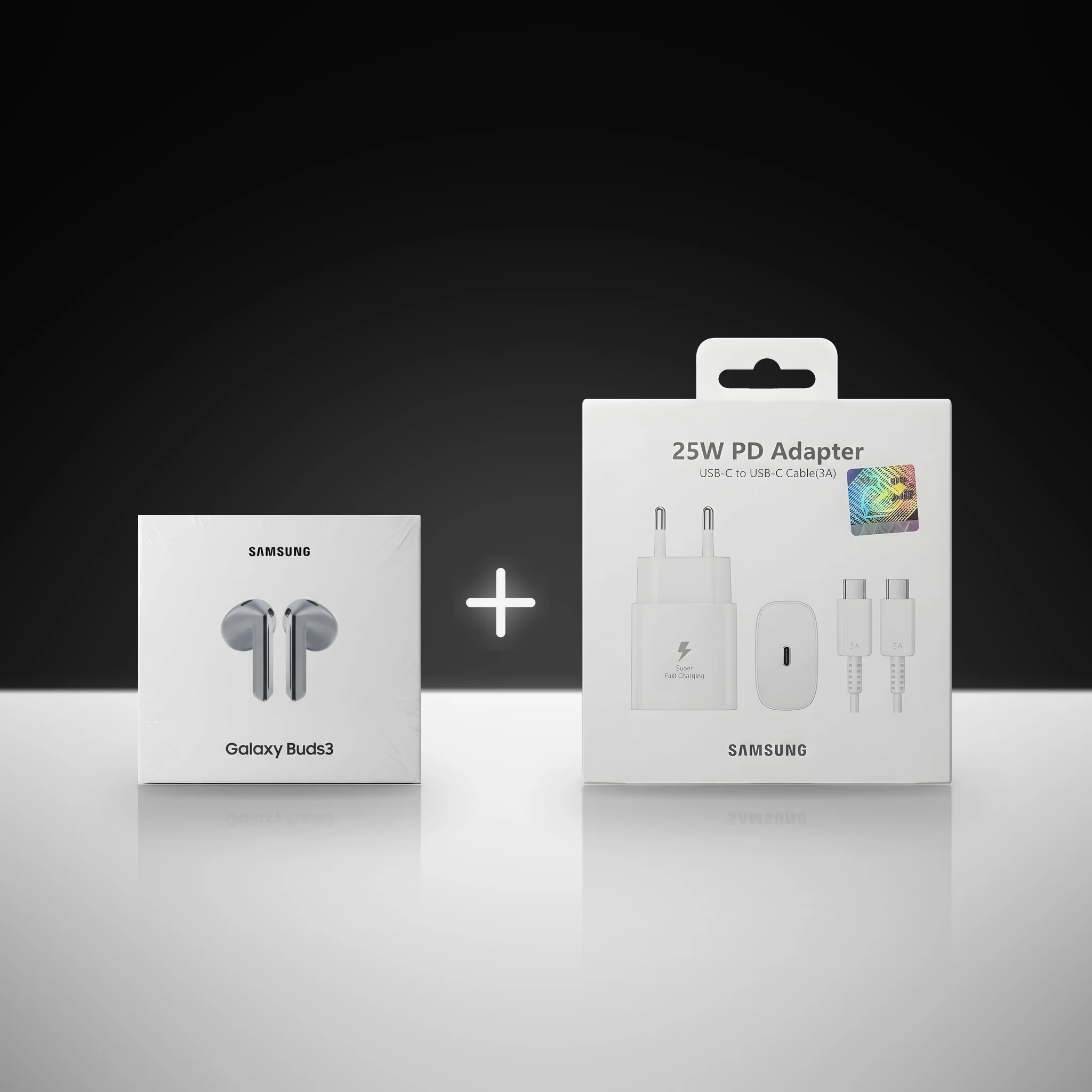 Samsung Galaxy Buds3 + Adaptateur Samsung 25W avec câble