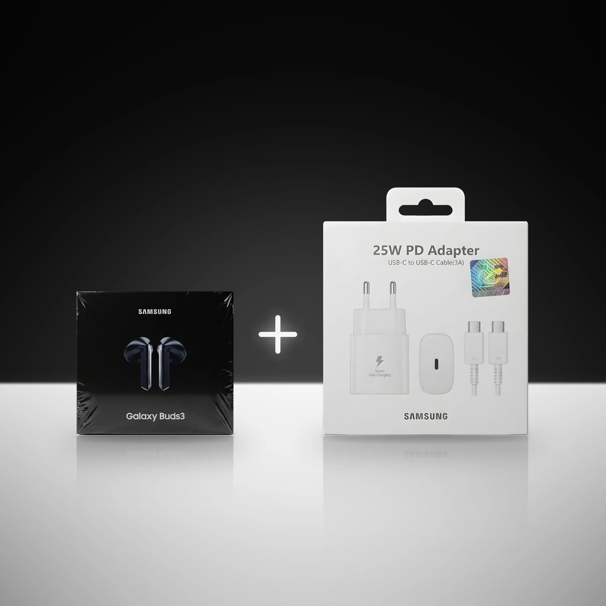 Samsung Galaxy Buds3 + Adaptateur Samsung 25W avec câble