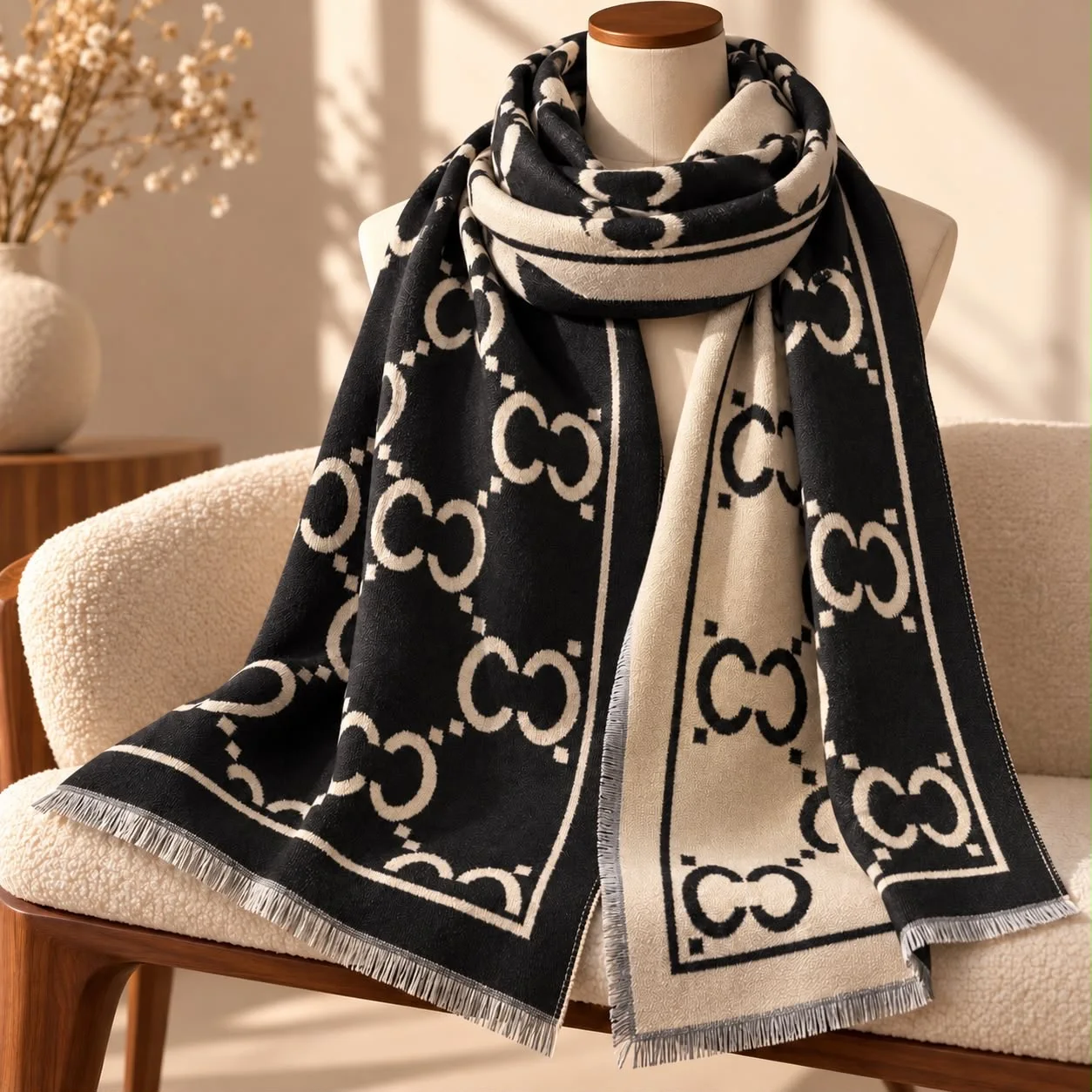 Châle Monogramme Luxe | HIND CHIC