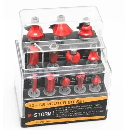 12 PC ROUTER BIT SET 6MM