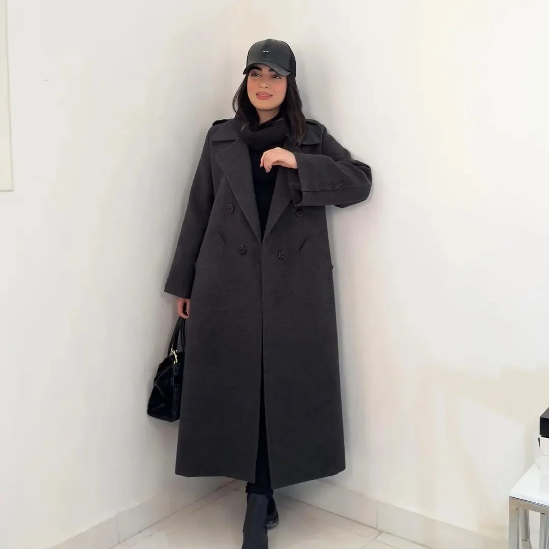 Manteau Long Gris foncé très élégant ✨️