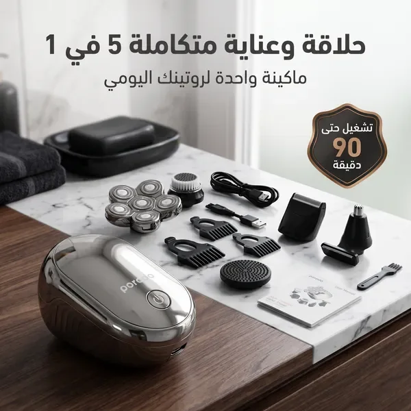 ماكينة تحديد وتنعيم الشعر الصغيرة 5 في 1