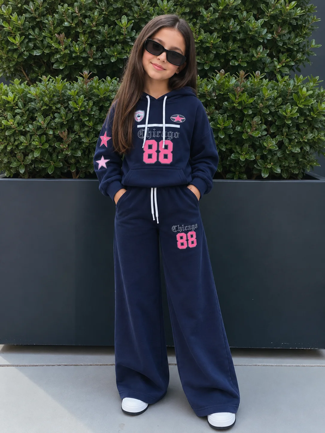 Ensemble Fille Chicago 88 – Sweat à Capuche & Pantalon Large