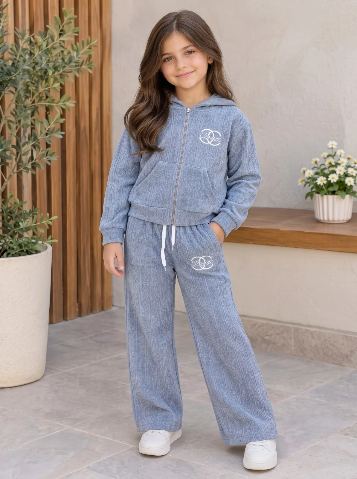 Ensemble Fille Channel Sweat à Capuche & Pantalon Large