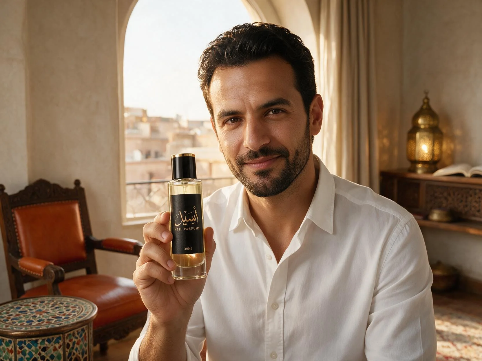 Parfum Asil porté par un homme