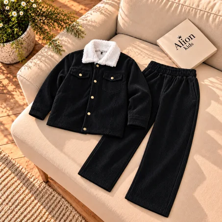 Ensemble Garçon Noir Délavé  🖤Veste & Pantalon