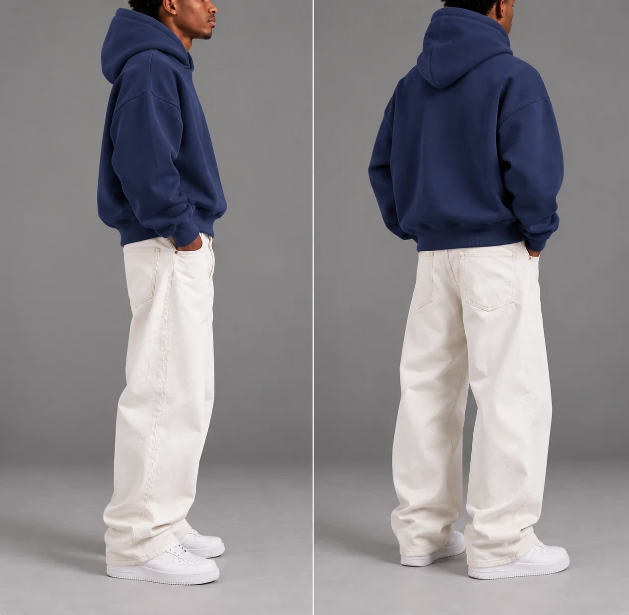 Cropped Hoodie – Bleu Marine
