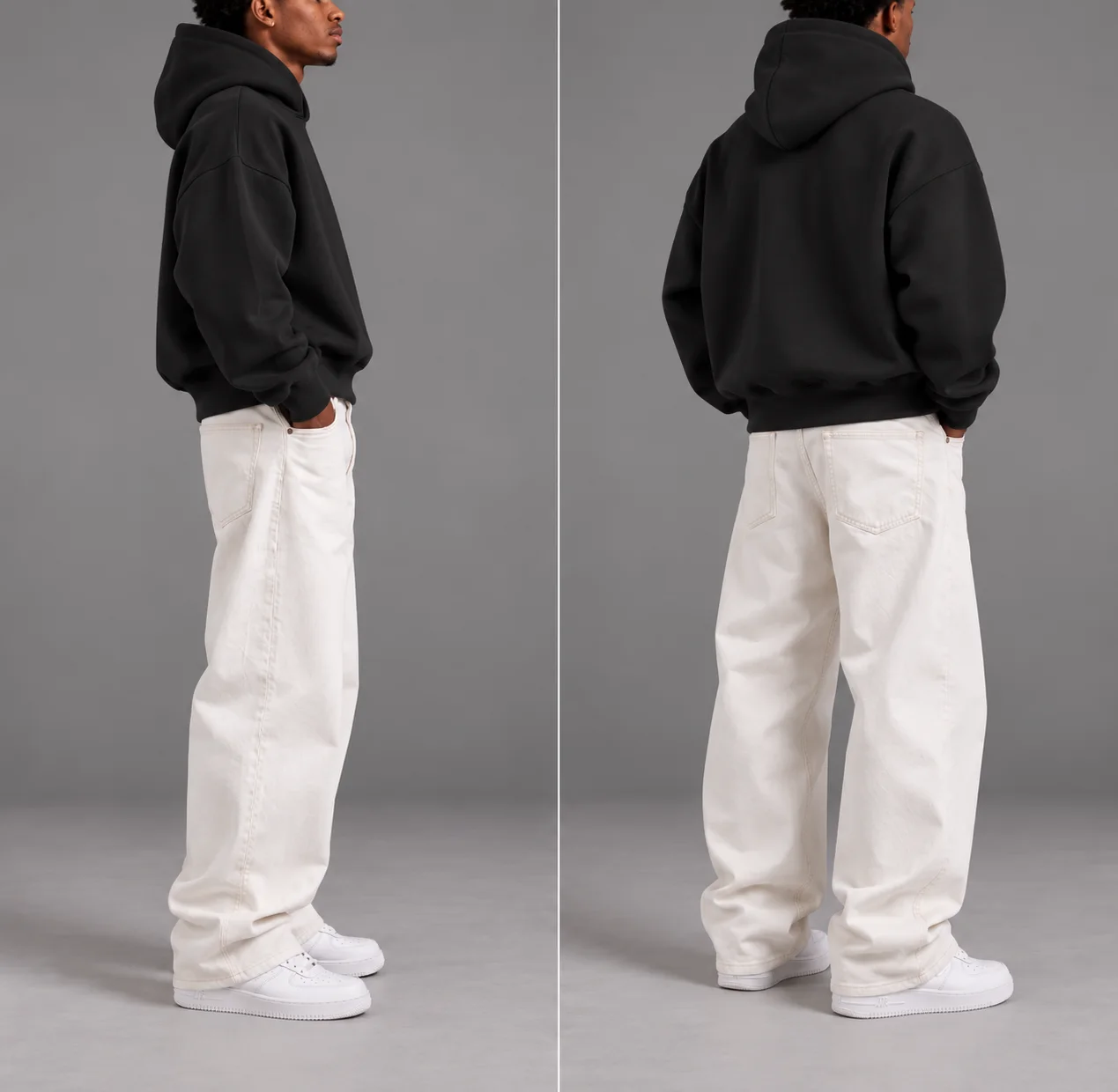 Cropped Hoodie – Noir