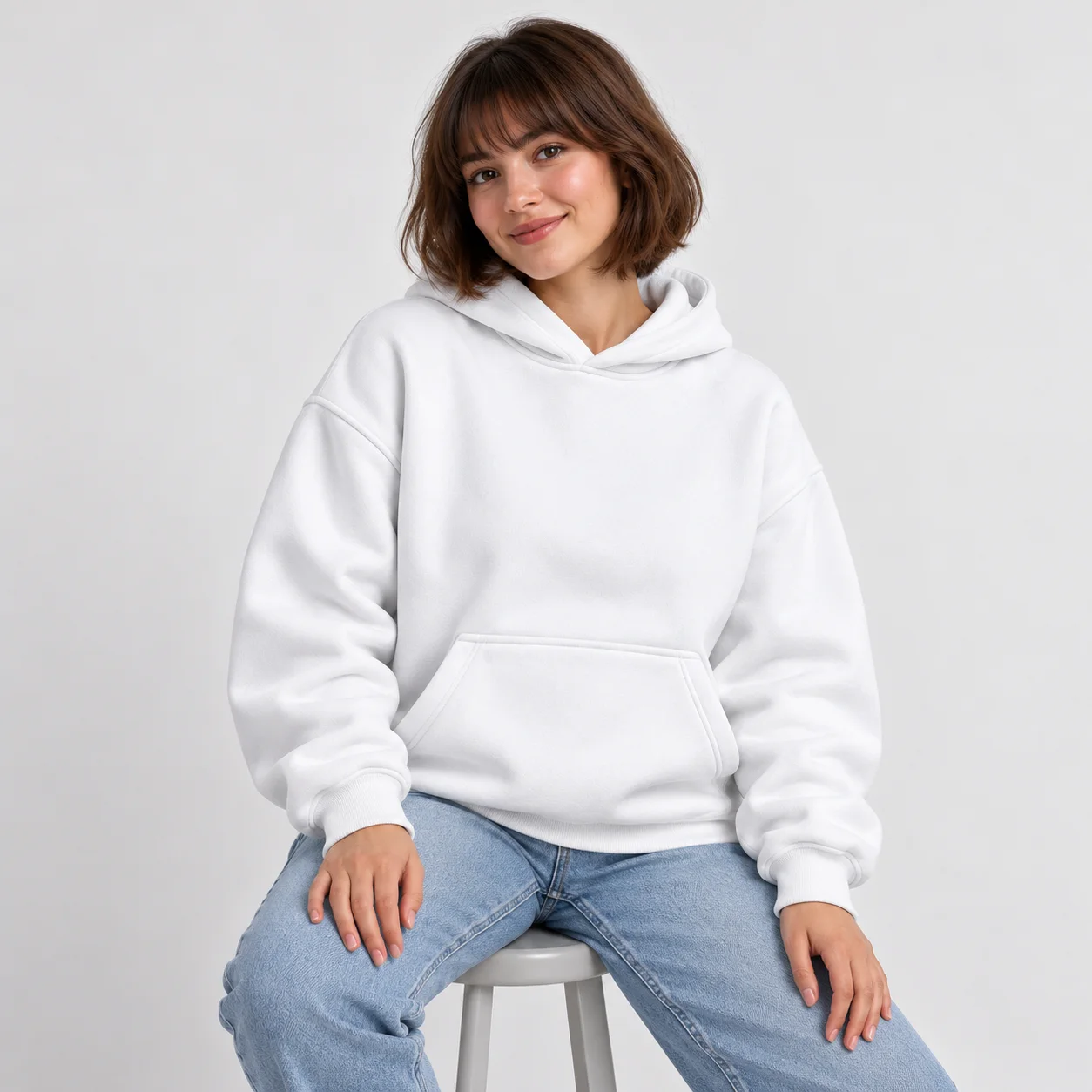 White Oversized Hoodie