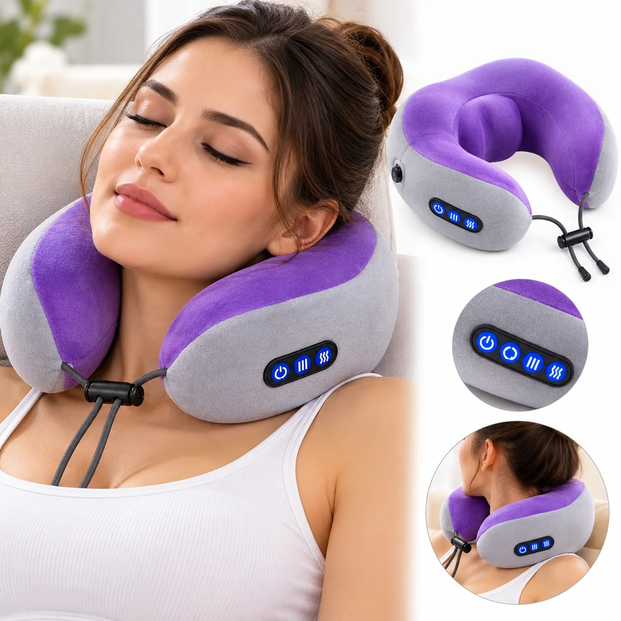 وسادة تدليك الرقبة U-Shape – راحة واسترخاء في أي وقت