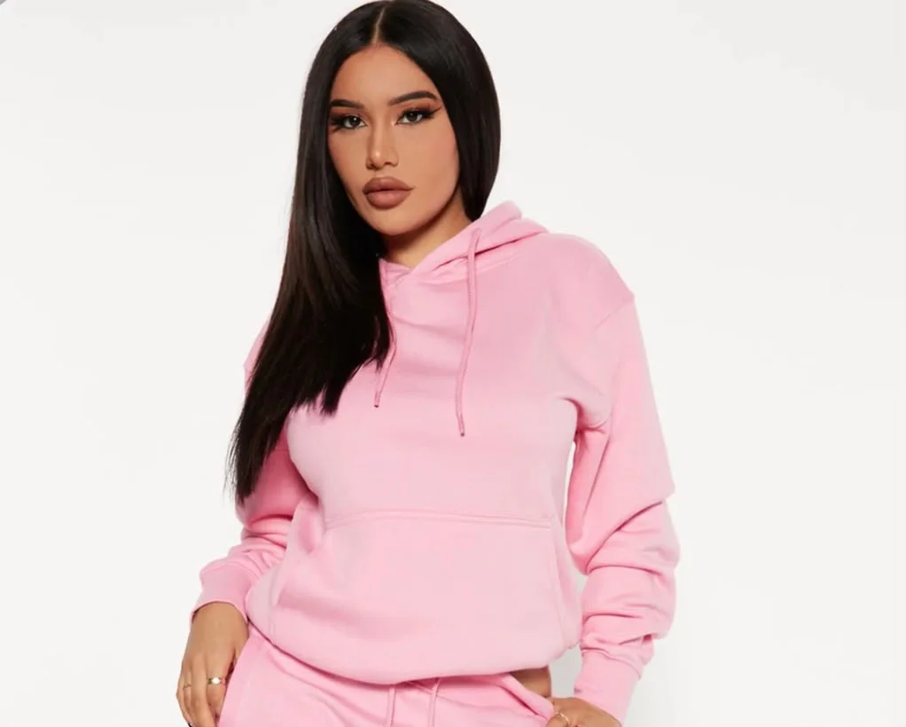 Sweat à Capuche Femme Rose – Poche Kangourou – Style Casual