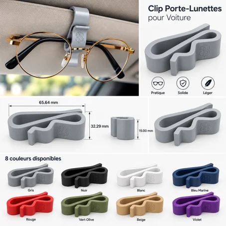 Clip Porte-Lunettes pour Voiture – Collection HsouK