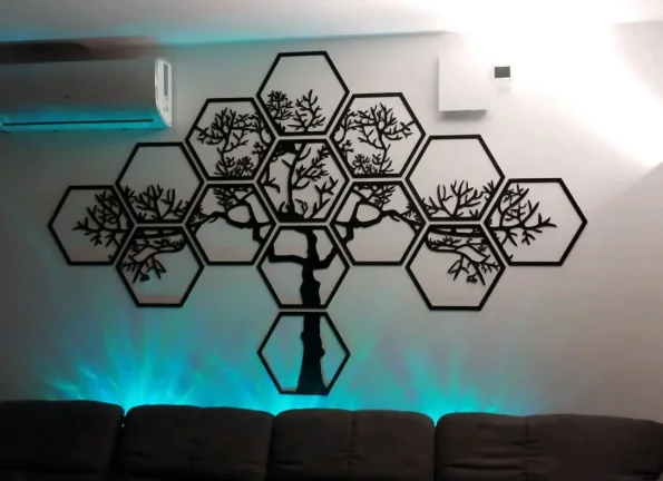 Décoration Murale Arbre Hexagonal – Collection HsouK
