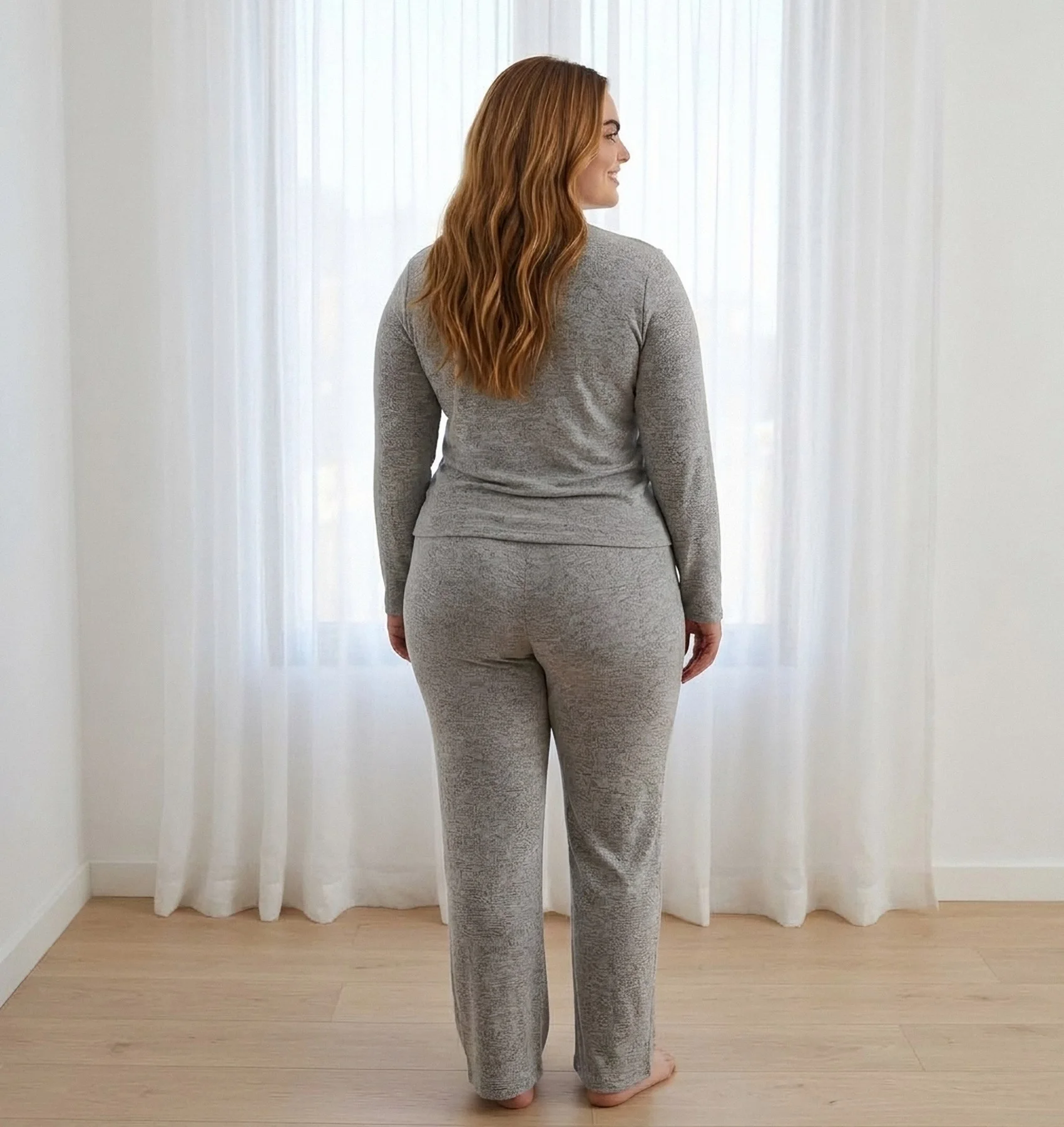 Pyjama gris col montant