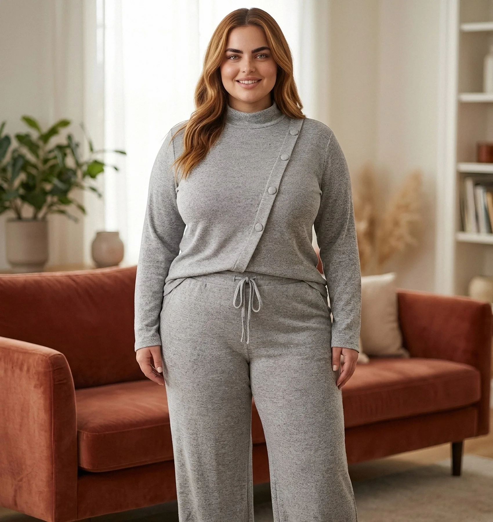Pyjama gris col montant