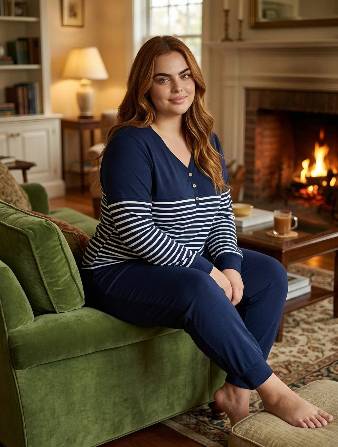 Pyjama marinière bleu marine