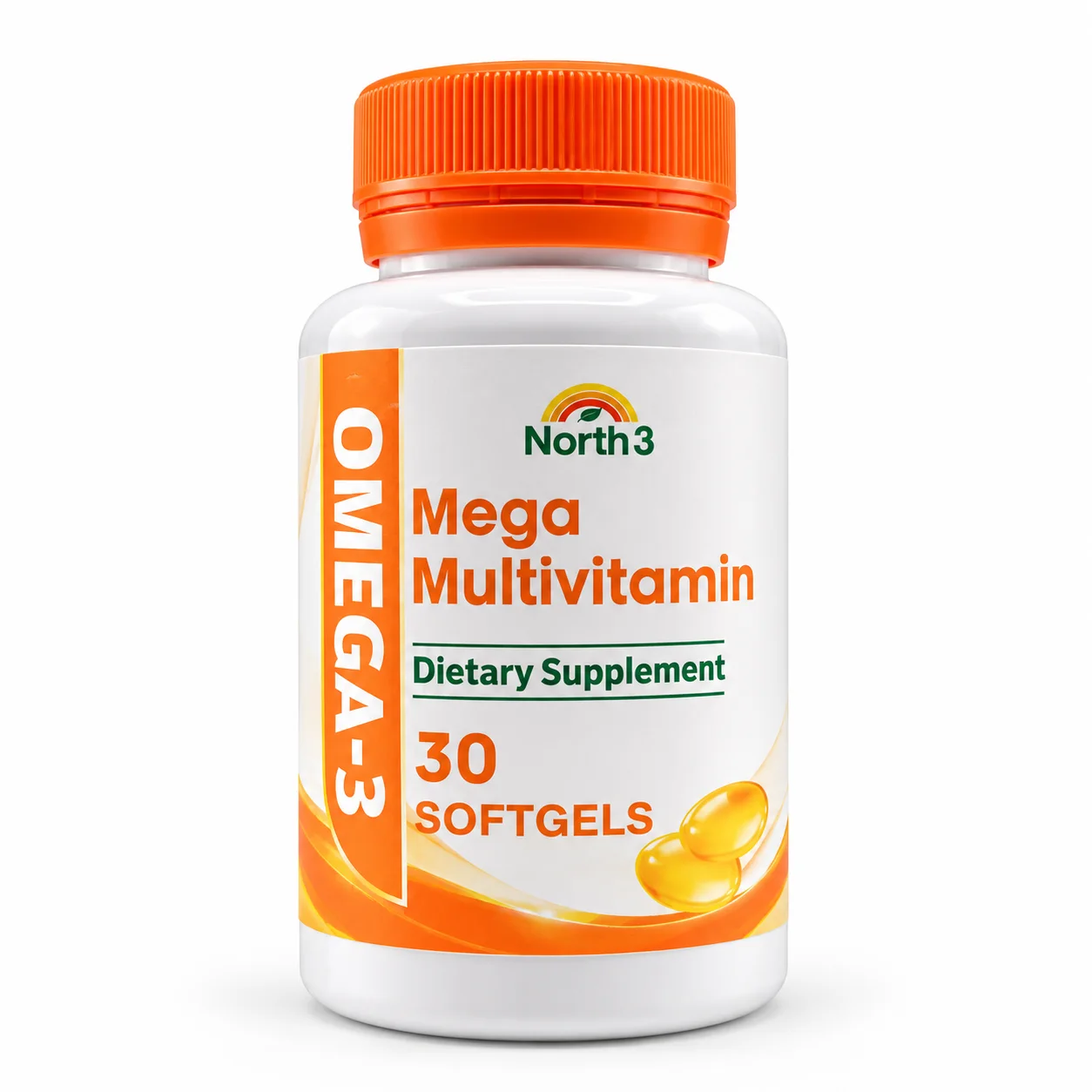 مكمل غذائي أوميغا 3 مع الفيتامينات والمعادن | North3 Omega-3 Mega Multivitamin