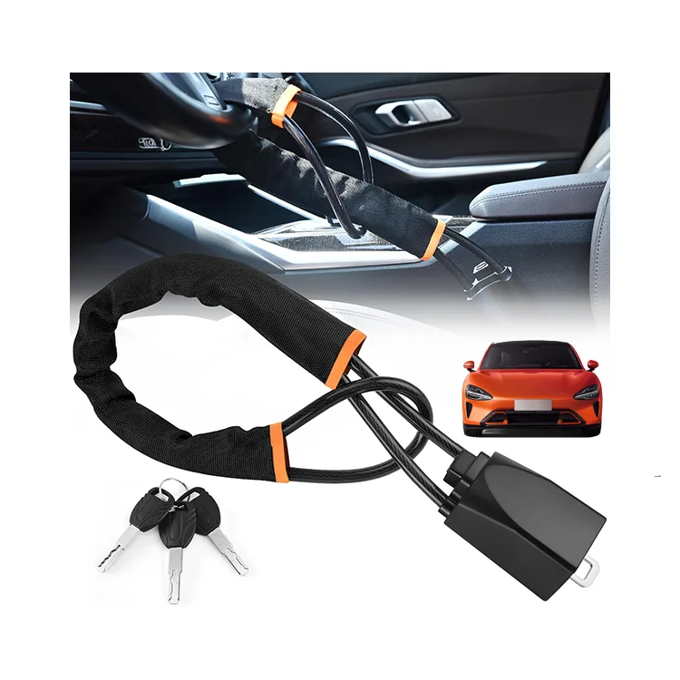 Antivol Volant & Ceinture de Sécurité Universel pour Voiture — Câble en Acier Blindé Ultra-Résistant avec 2 Clés (Protection Anti-Vol Haute Sécurité)