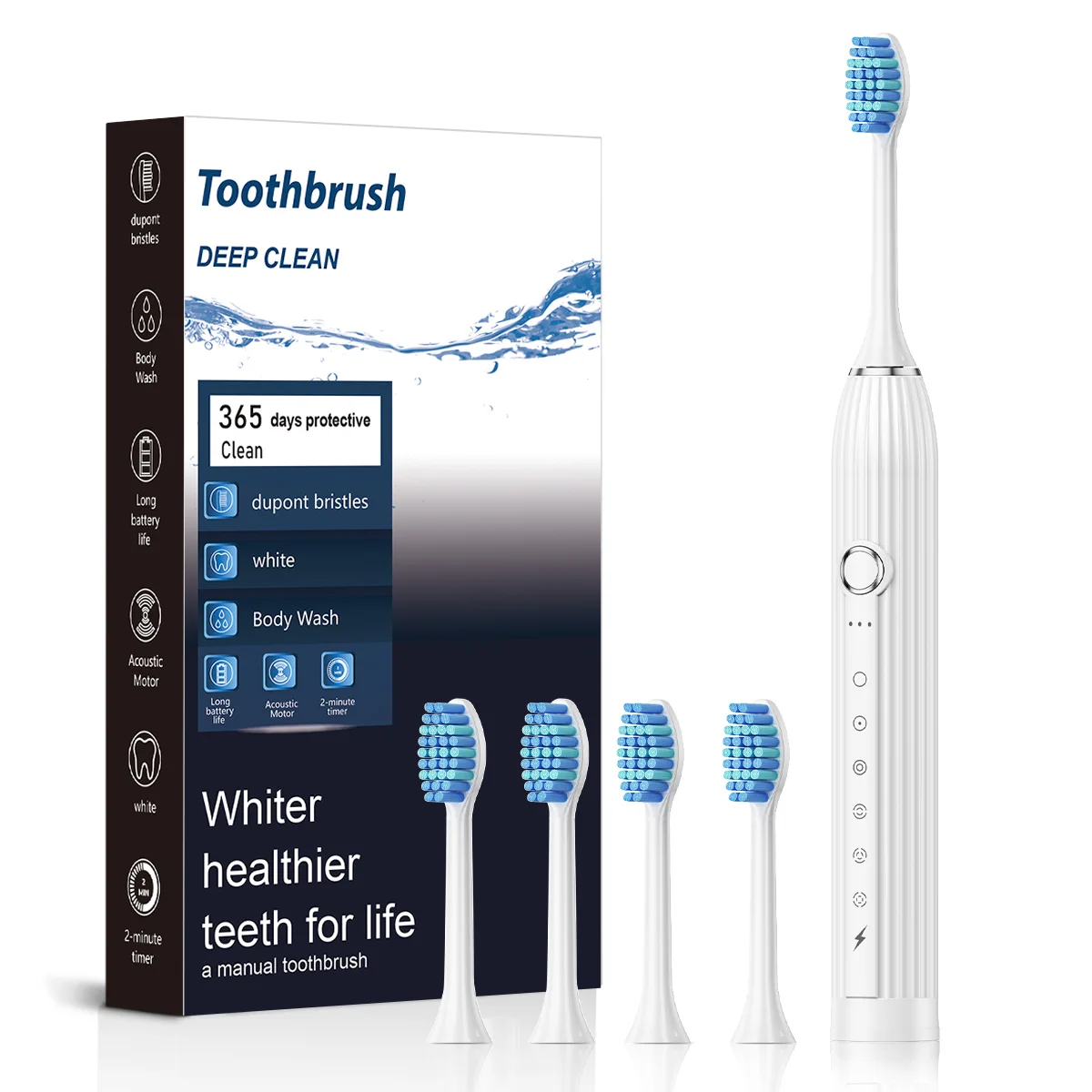 Brosse à Dents Électrique Sonique Professionnelle — Système d'Hygiène Dentaire Avancé (22000 VPM), 6 Modes de Nettoyage, Étanche IP67 & Autonomie 25 Jours