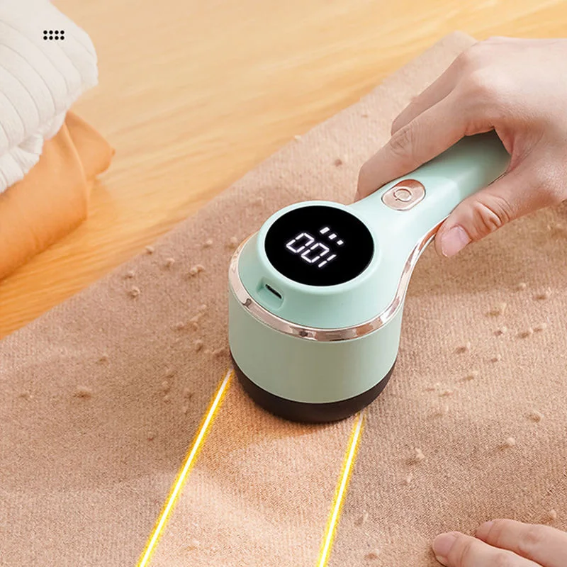 Rasoir Anti-Bouloche Électrique Intelligent Design Nuage — Tondeuse à Peluches Rechargeable USB avec Écran Digital LED pour Vêtements, Pulls & Textiles