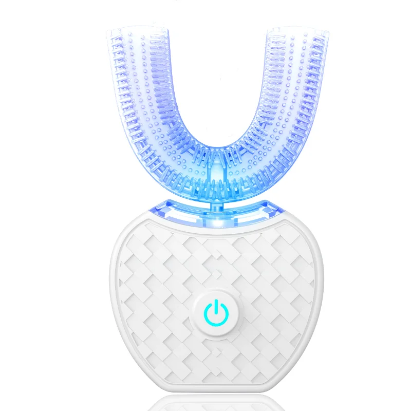 Brosse à Dents Électrique Intelligente en U 360° pour Enfants avec Lumière Bleue LED — Nettoyage Ultrasonique Luxe, Poils en Silicone Souple & Rechargeable USB