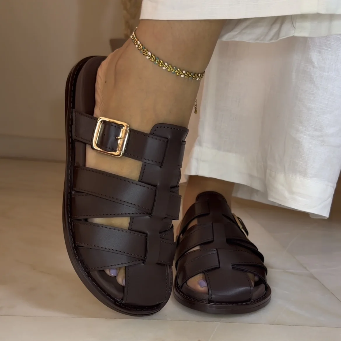 Sandales Palma en Cuir confortable et Stylé  - Nouvelle Collection 2026