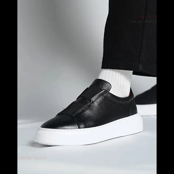 Baskets Haut de Gamme en Cuir Véritable – Style Intemporel